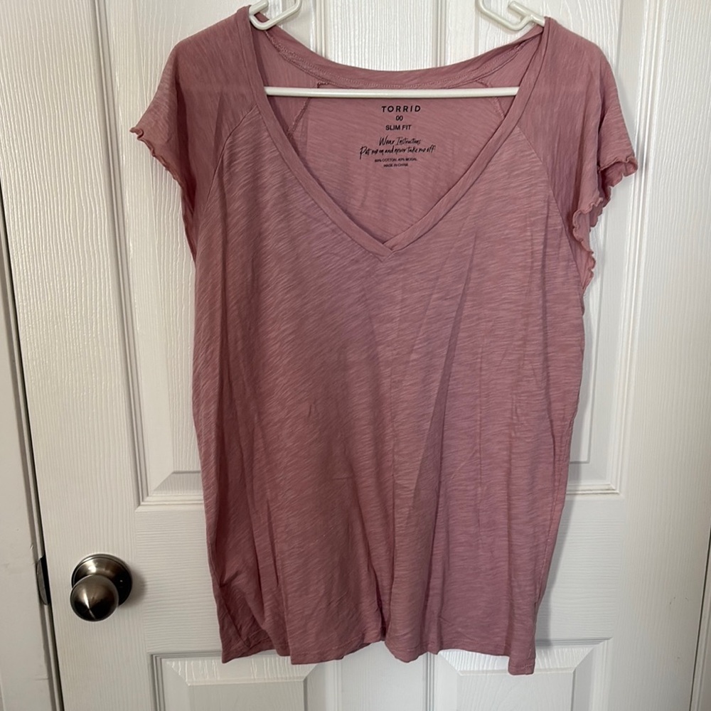 Torrid Women's Pink V-Neck Top